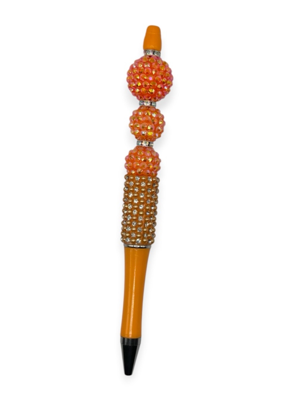Orange Crystal Beaded Pen